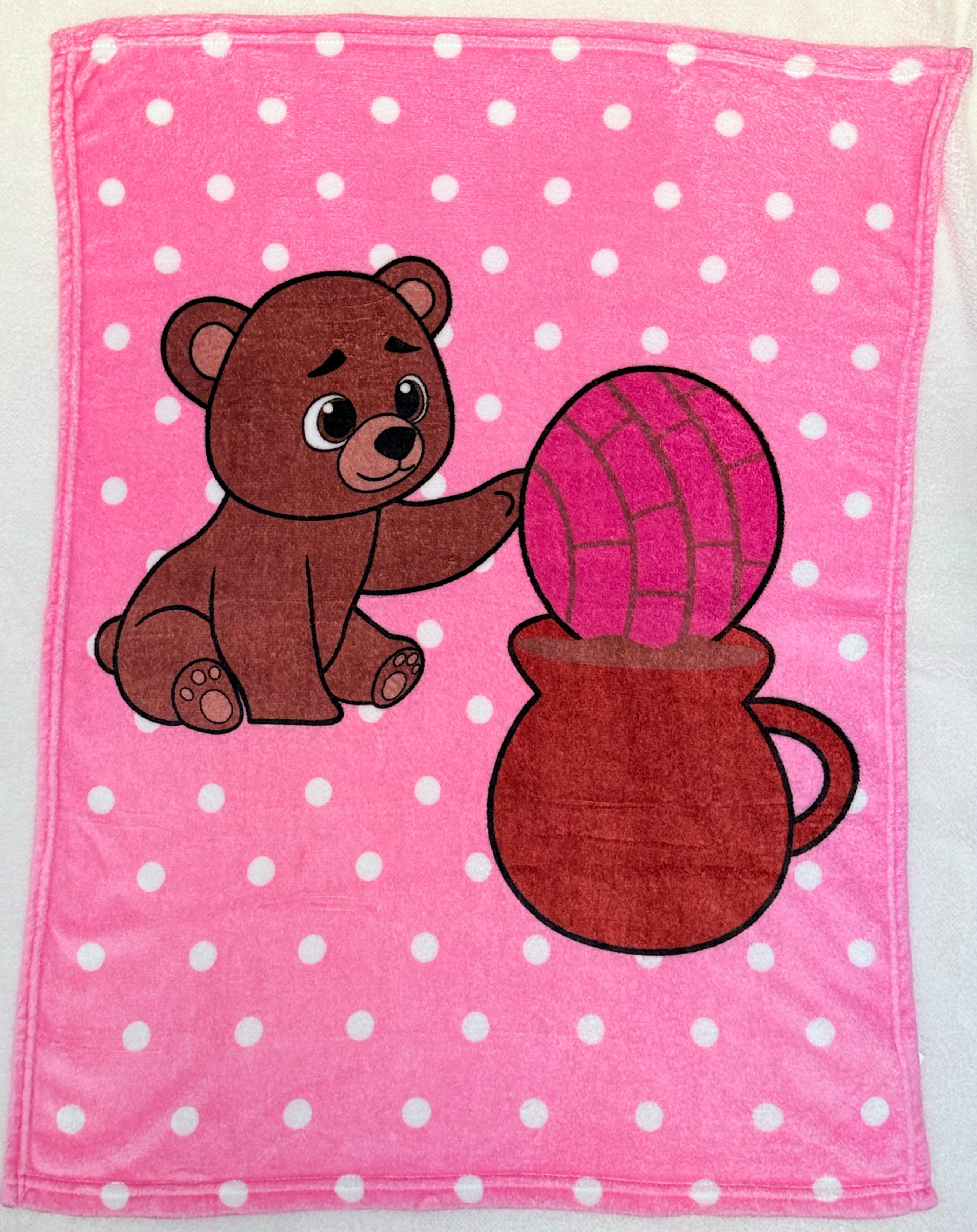 Pink Concha Bear Blanket & Bodysuit Duo